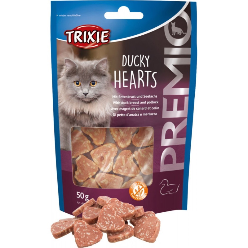 Trixie Premio Ducky Hearts ласощі для котів з качкою та рибою 50 гр - фото 3