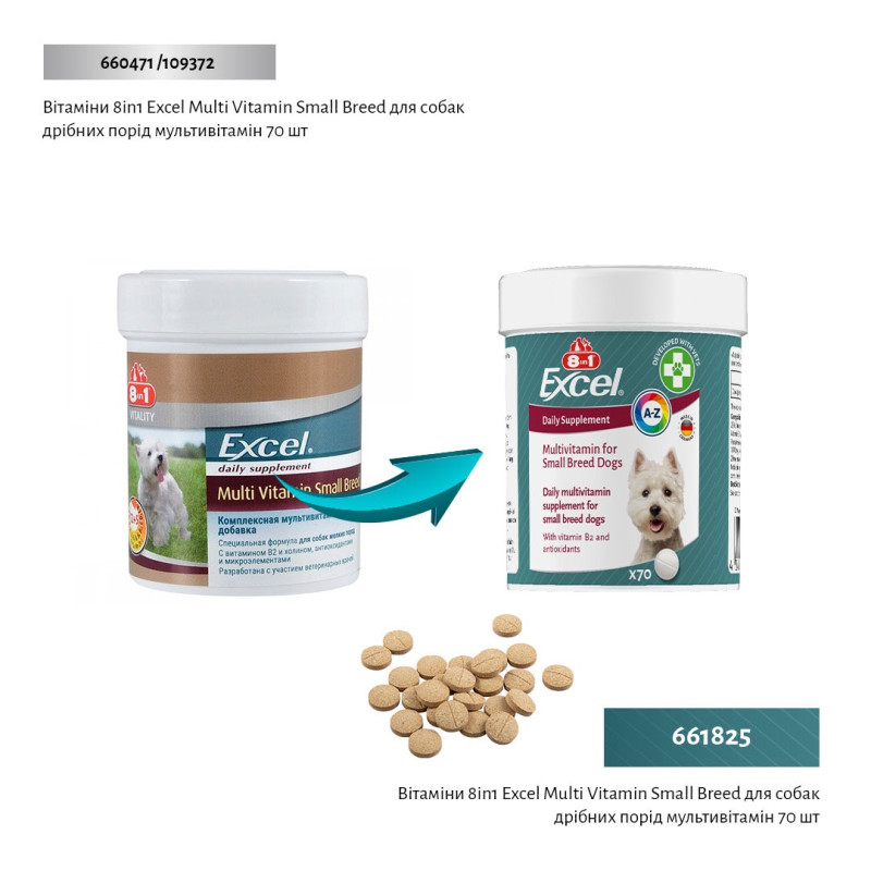 8in1 Excel Multi Vitamin Small Breed витамины для собак малых пород, 70 табл - фото 9