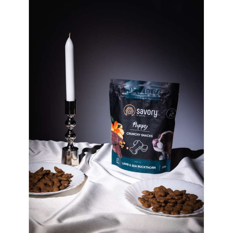 Savory Puppy Crunchy Snack лакомство для щенков с ягненком, 200 гр - фото 6