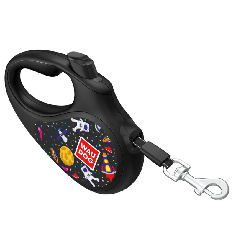 Waudog R-Leash S рулетка для собак з малюнком "Nasa", стрічка, 5 м - фото 2