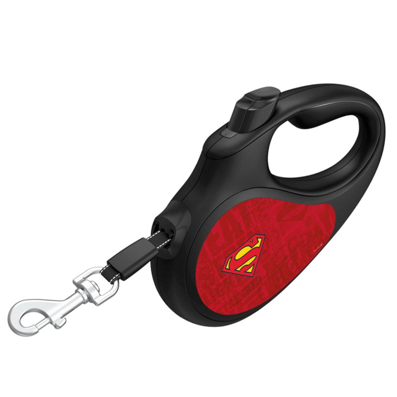 Waudog R-Leash M рулетка для собак з малюнком "Супермен Лого Червоний", стрічка, 5 м - фото 3
