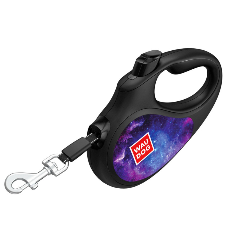 Waudog R-Leash S рулетка для собак з малюнком "Nasa21", стрічка, 5 м - фото 4