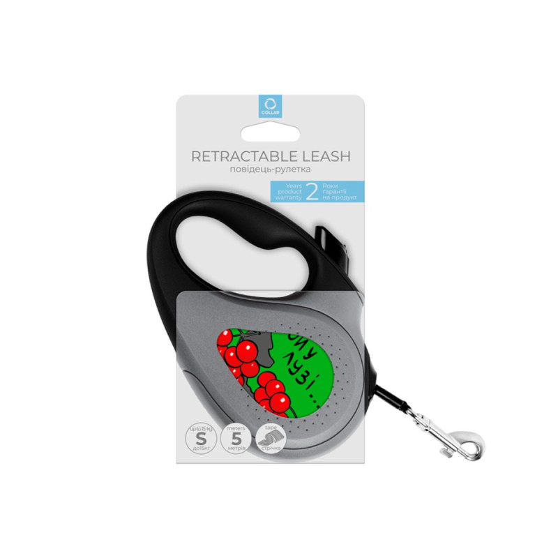 Waudog R-Leash S рулетка для собак з малюнком "Калина", стрічка, 5 м - фото 4