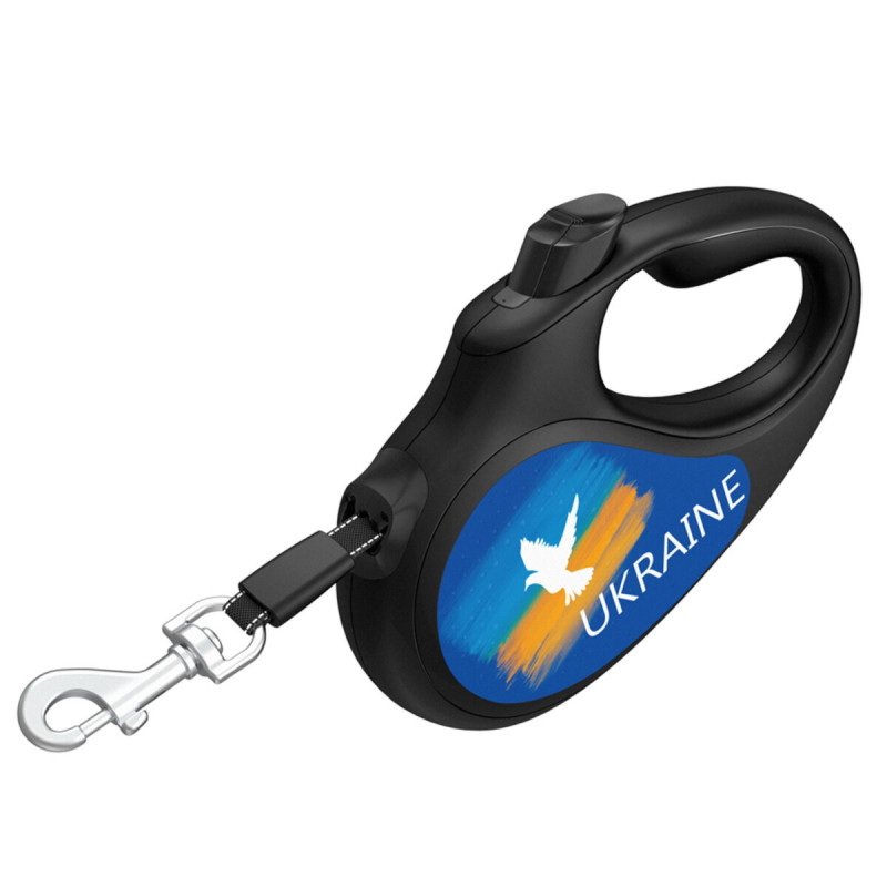 Waudog R-Leash S рулетка для собак з малюнком "Прапор", стрічка, 5 м - фото 2