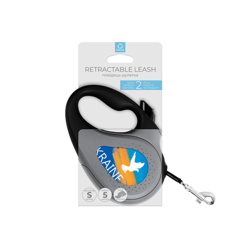 Waudog R-Leash S рулетка для собак з малюнком "Прапор", стрічка, 5 м - фото 4