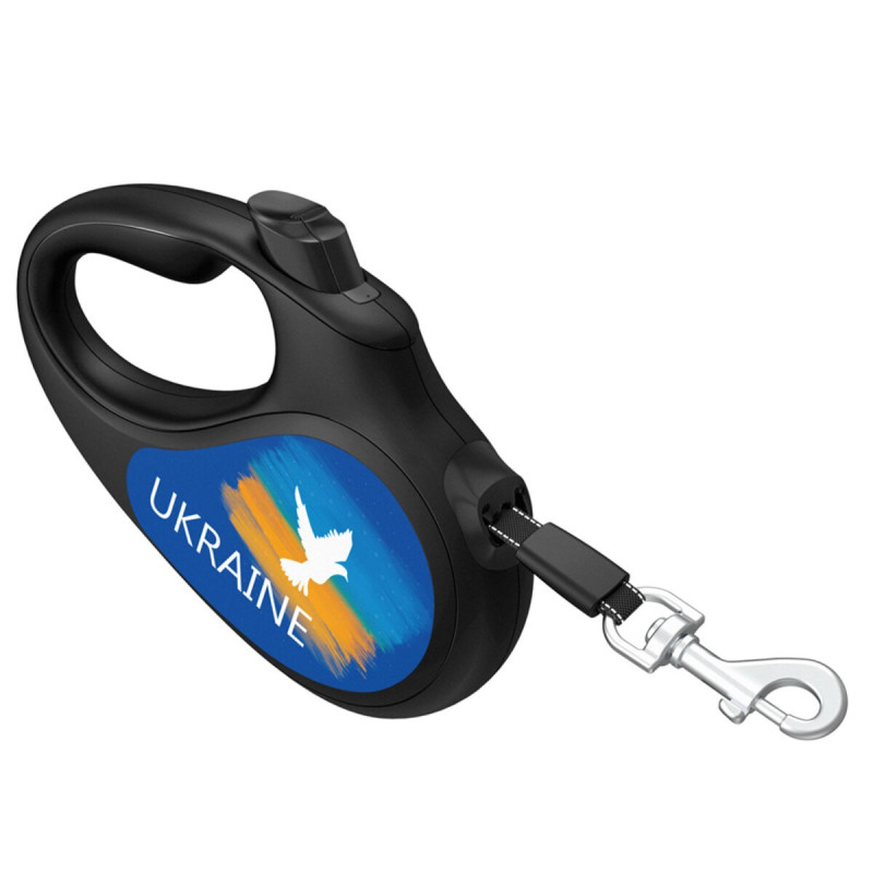 Waudog R-Leash M рулетка для собак з малюнком "Прапор", стрічка, 5 м - фото 3