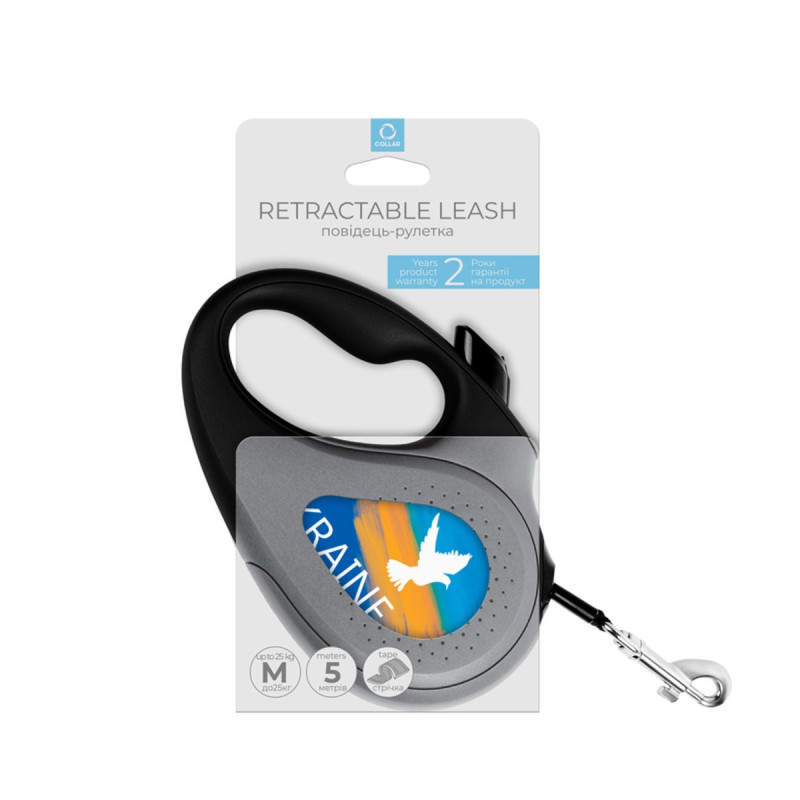 Waudog R-Leash M рулетка для собак с рисунком "Флаг", лента, 5 м - фото 4