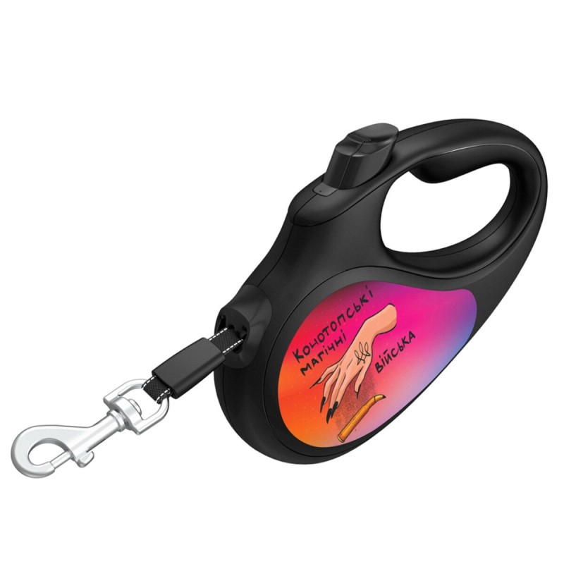 Waudog R-Leash L рулетка для собак с рисунком "Конотопские Магические Войска", лента, 5 м - фото 2