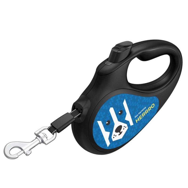Waudog R-Leash L рулетка для собак з малюнком "Патрон", стрічка, 5 м - фото 4