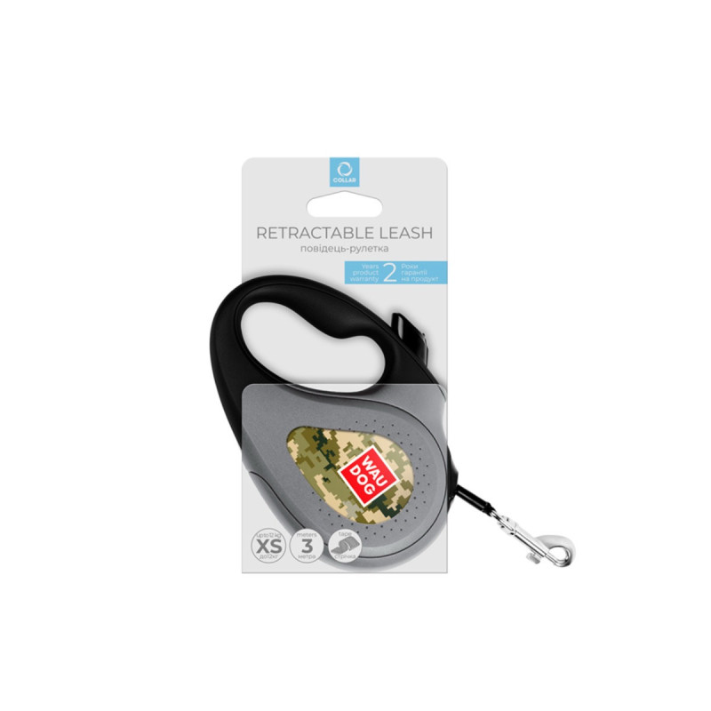 Waudog R-Leash XS рулетка для собак с рисунком "Милитари", лента, 3 м - фото 2