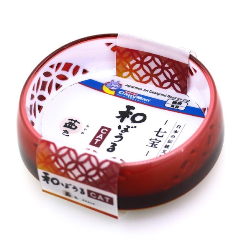 CattyMan Japanese Art Designed миска для кошек и собак, 250 мл, красный - фото 2