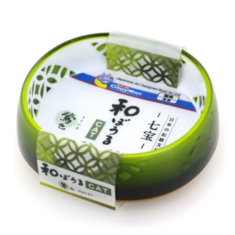 CattyMan Japanese Art Designed миска для кошек и собак, 250 мл, зеленый - фото 2
