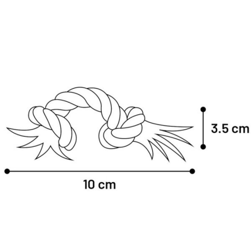 Flamingo Cotton Bone 2 Knots ігрушка для собак, 14 см - фото 2