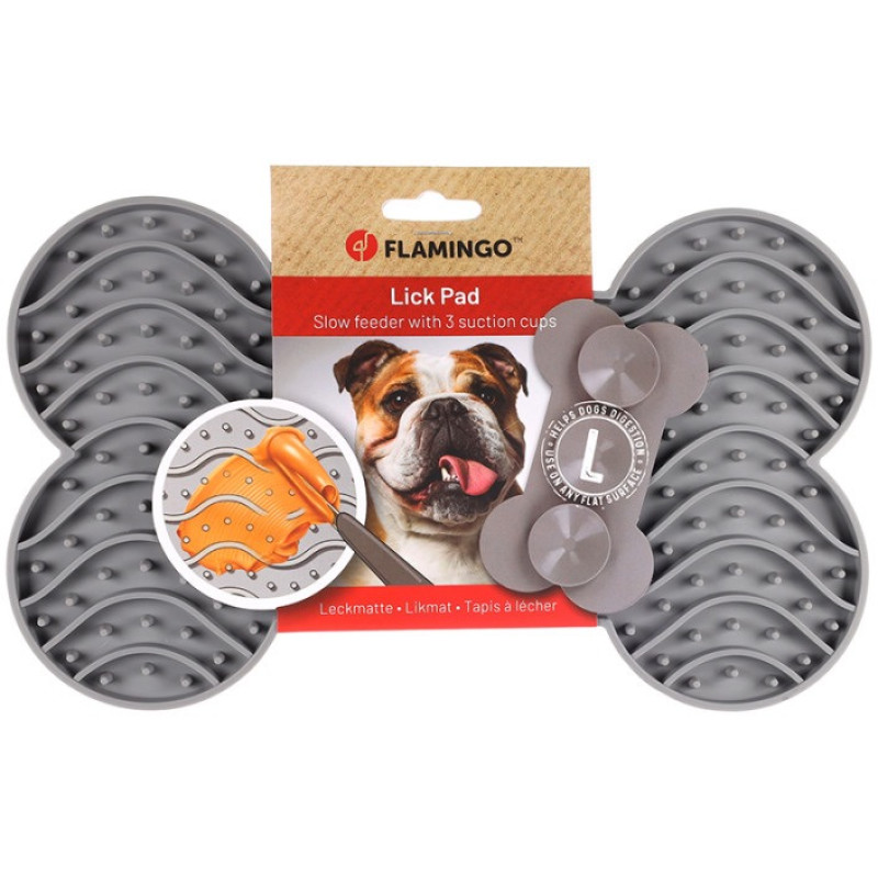 Flamingo Lick Pad Yummee килимок для злизування ласощів та їжі для собак та котів, 30 см - фото 5