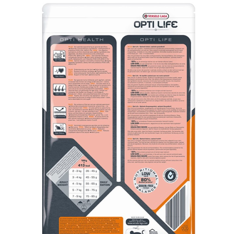 Opti Life Sensitive сухой корм с лососем для котов с чувствительным пищеварением, 7.5 кг - фото 2