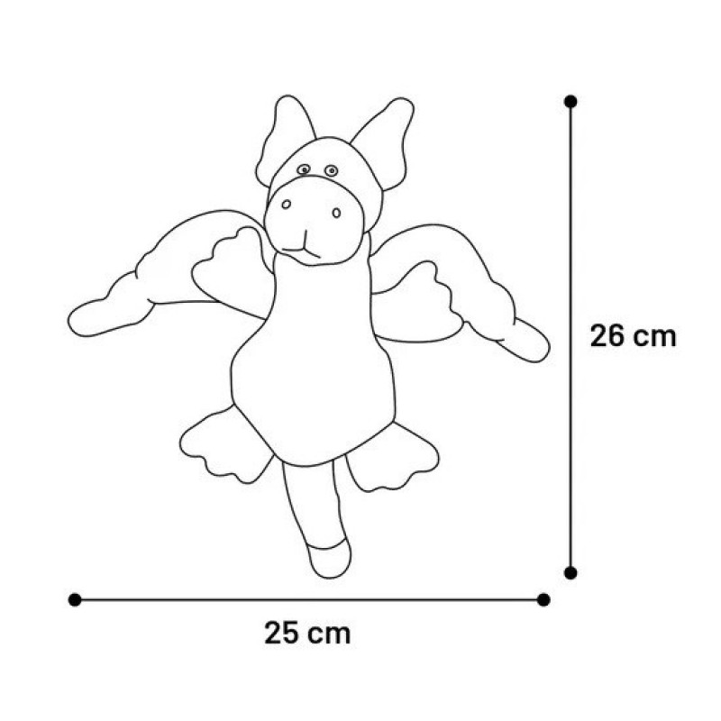 Flamingo Plush Dragon іграшка для собак, 26 см - фото 2