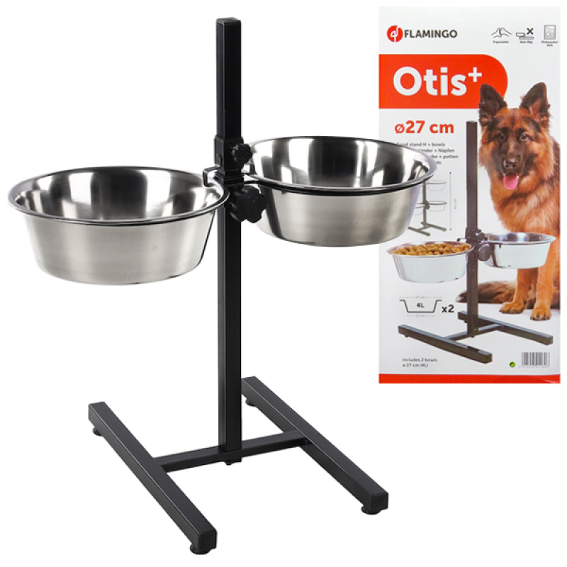 Flamingo Otis+ H-Stand миски для собак на штативе, 2 шт х 3.95 л - фото 4
