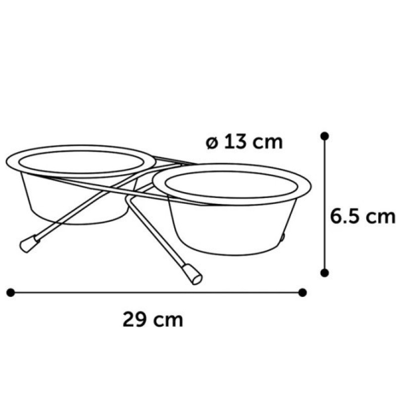 Flamingo Dinner Set миски для собак і котів на підставці, 2 шт х 0.36 л - фото 3