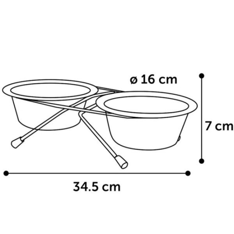 Flamingo Duo Dinner миски з нержавіючої сталі на підставці, 2 шт х 750 мл - фото 2