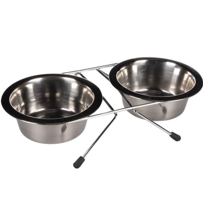 Flamingo Duo Dinner миски з нержавіючої сталі на підставці, 2 шт х 750 мл - фото 3