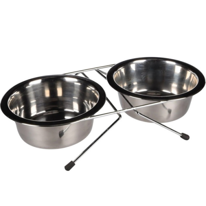 Flamingo Duo Dinner миски з нержавіючої сталі на підставці, 2 шт х 230 мл - фото 2