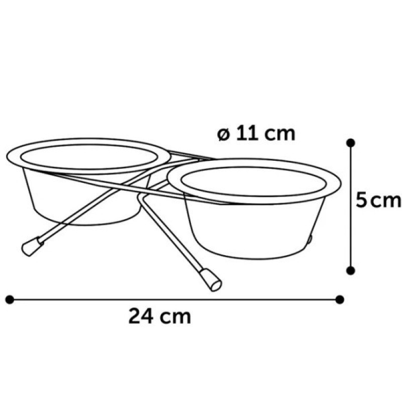 Flamingo Duo Dinner миски з нержавіючої сталі на підставці, 2 шт х 230 мл - фото 3