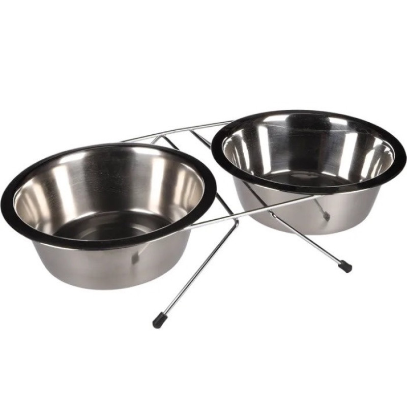 Flamingo Duo Dinner миски з нержавіючої сталі на підставці, 2 шт х 1.6 л - фото 3
