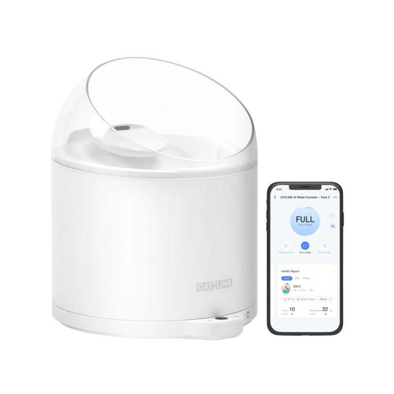 Catlink Wireless Pump & Ultra-Filtration Water Fountain - Pure 2 смарт-поилка для собак и котов, 2.6 л - фото 2