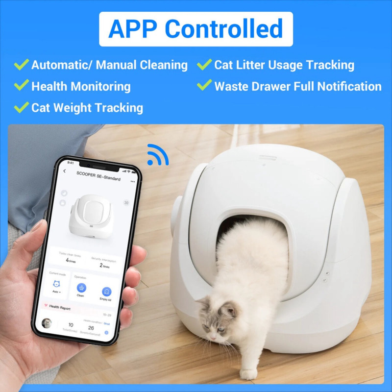 Catlink Smart Litter Box Scooper Se Baymax смарт-туалет для котів, 54 см х 59 см х 53 см - фото 6