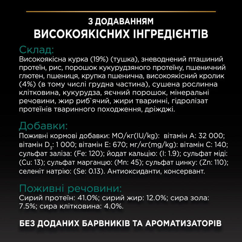 Purina Pro Plan Sterilised Renal Plus Rabbit сухий корм для стерилізованих котів для профілактики хвороб нирок з кроликом 10 кг - фото 6