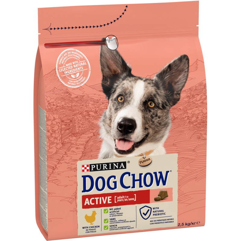 Dog Chow Active Chicken сухий корм для активних собак з куркою 2.5 кг - фото 2