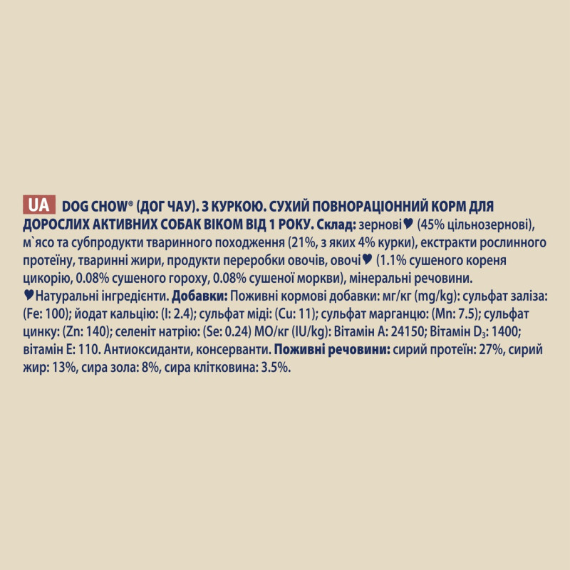 Dog Chow Active Chicken сухий корм для активних собак з куркою 14 кг - фото 7
