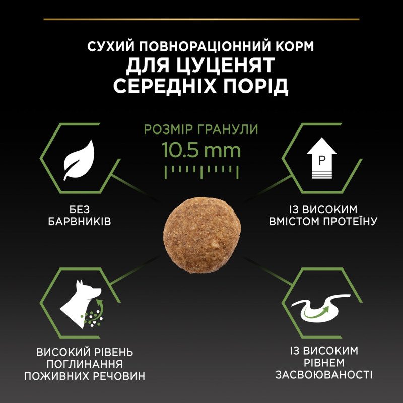 Purina Pro Plan Puppy Medium Healthy Start сухий корм для цуценят середніх порід з куркою 3 кг - фото 7