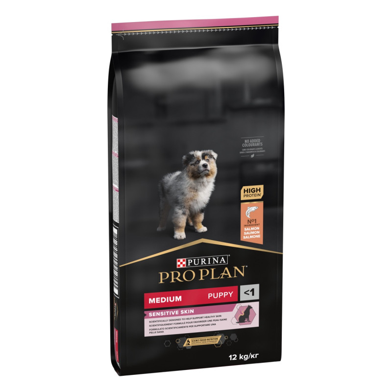 Purina Pro Plan Puppy Medium Sensitive Skin сухий корм для цуценят середніх порід з лососем 12 кг - фото 2