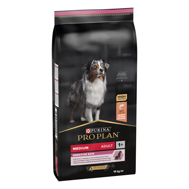 Purina Pro Plan Medium Sensitive Skin сухий корм для собак середніх порід з лососем 14 кг - фото 2