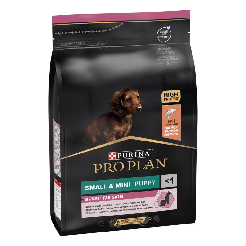 Purina Pro Plan Puppy Small & Mini Sensitive Skin сухий корм для цуценят малих порід з лососем 3 кг - фото 2