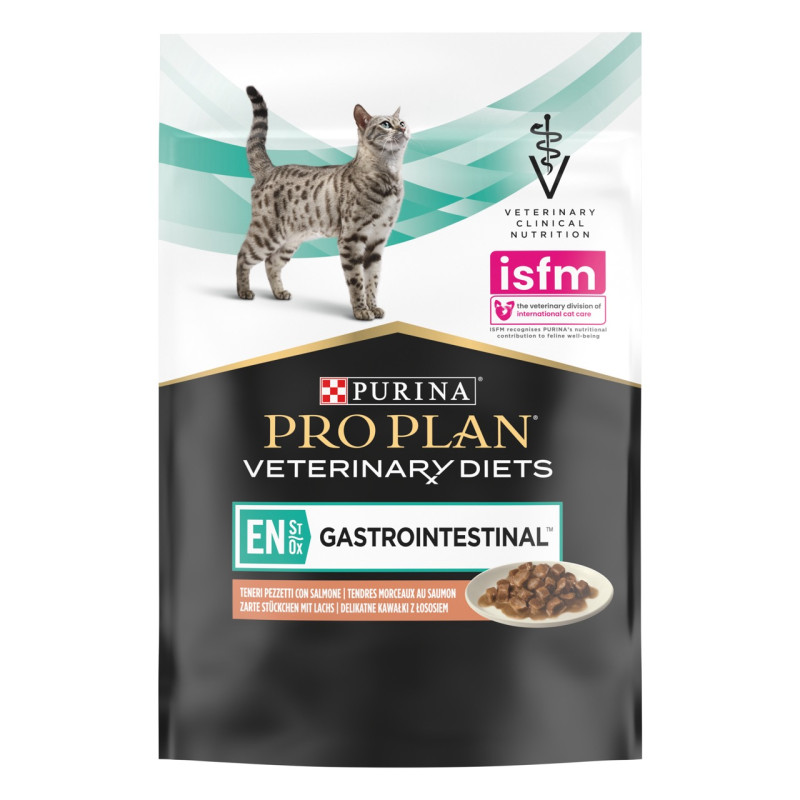 Purina Veterinary Diets EN Gastrointestinal вологий корм для котів із захворюваннями ШКТ з лососем 85 гр х 10 шт - фото 3