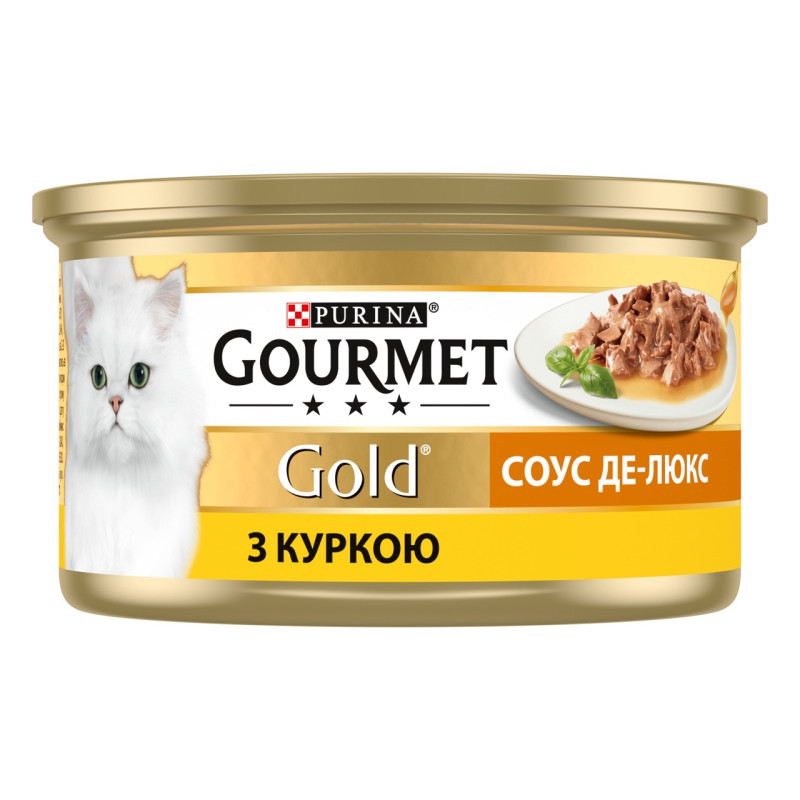 Gourmet Gold вологий корм для котів з куркою у соусі де-люкс, 85 гр - фото 2