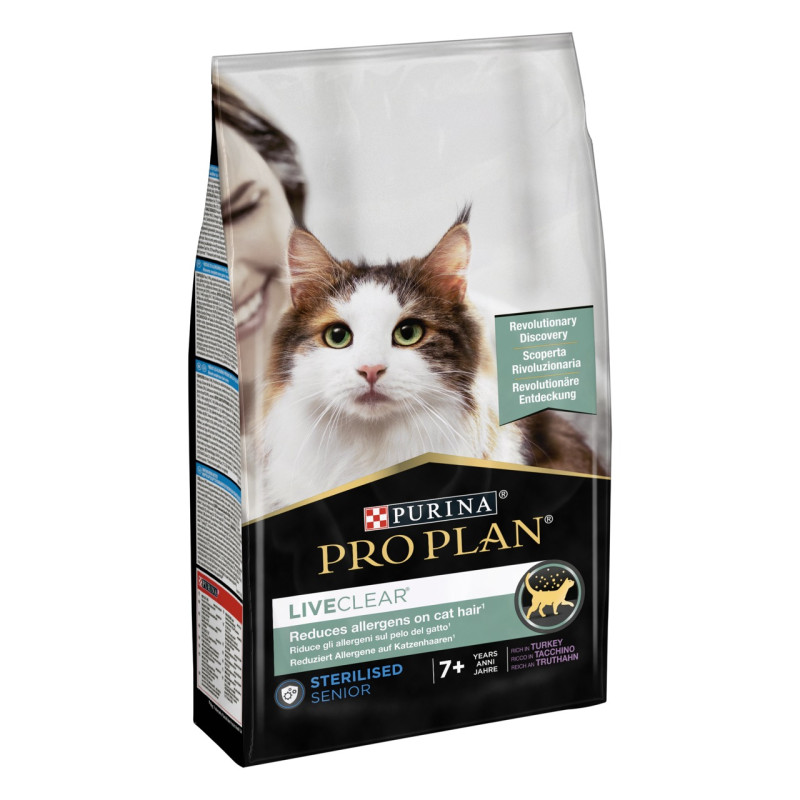 Purina Pro Plan LiveClear Sterilised Senior Turkey сухий корм для літніх котів з індичкою 1.4 кг - фото 2