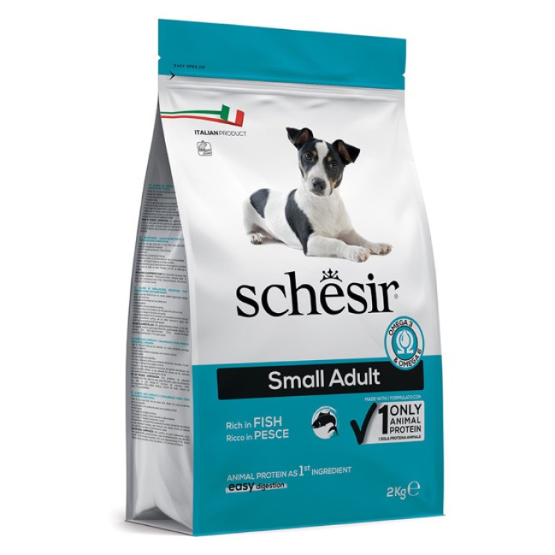 Schesir Dog Small Adult Fish сухой корм с рыбой для собак малых пород, 2 кг - фото 2