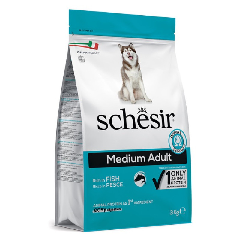 Schesir Dog Medium Adult Fish сухой корм с рыбой для собак средних пород 3 кг - фото 2