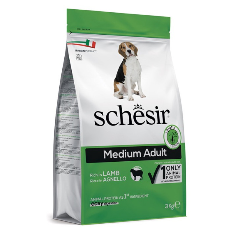 Schesir Dog Medium Adult Lamb сухой корм с ягненком для собак средних пород 3 кг - фото 2