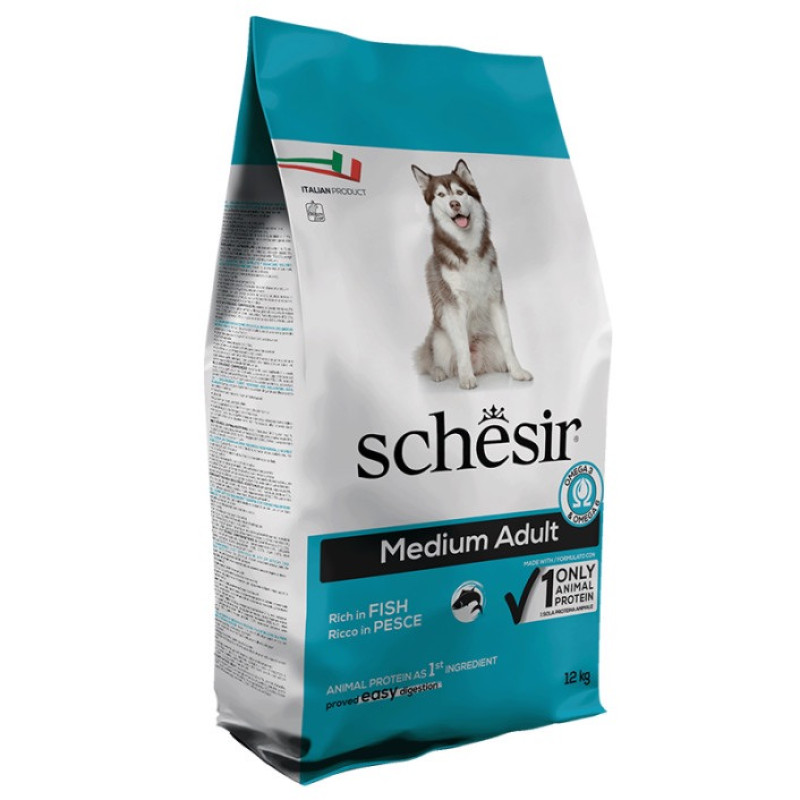 Schesir Dog Medium Adult Fish сухой корм с рыбой для собак средних пород 12 кг - фото 2