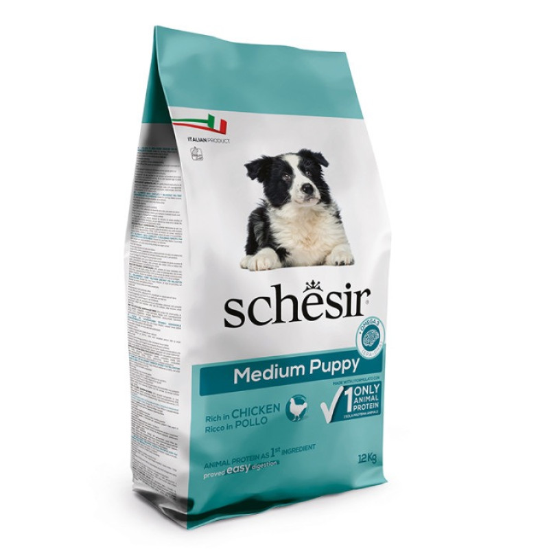 Schesir Dog Medium Puppy сухой корм с курицей для щенят средних пород, 12 кг - фото 2