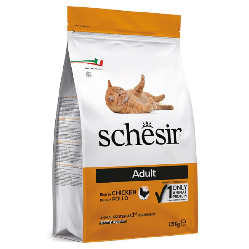 Schesir Cat Adult Chicken сухой корм с курицей для котов, 1.5 кг - фото 2