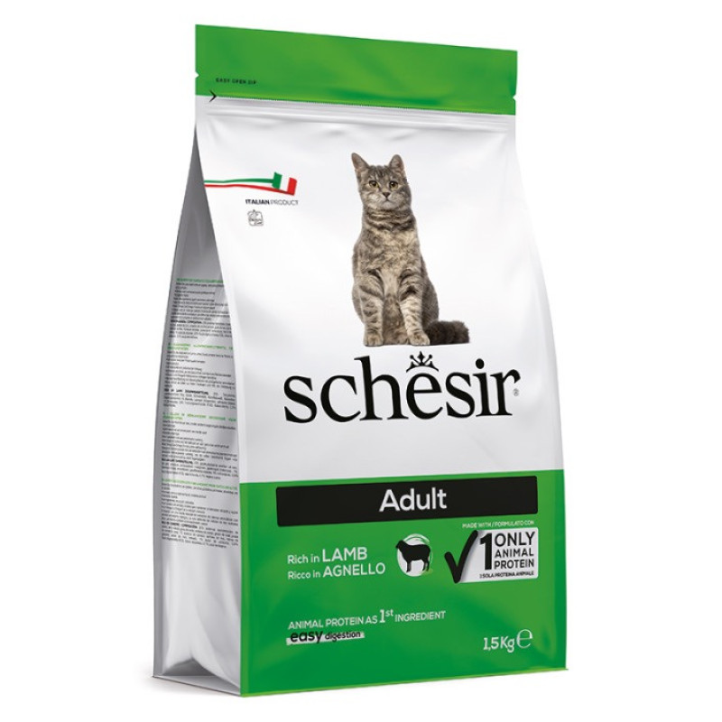 Schesir Cat Adult Lamb сухой корм с ягненком для котов, 1.5 кг - фото 2