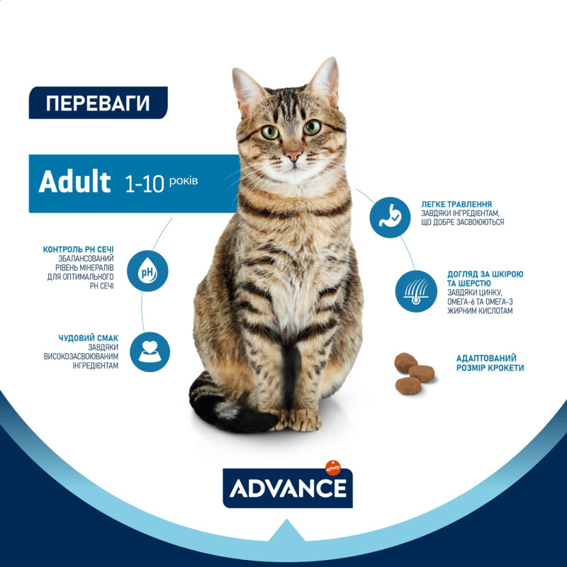 Advance Cat Chicken & Rice сухий корм з куркою для котів, 15 кг - фото 3