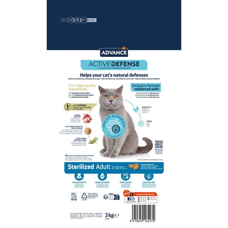 Advance Cat Sterilized Turkey сухий корм з індичкою для стерилізованих котів, 3 кг - фото 2