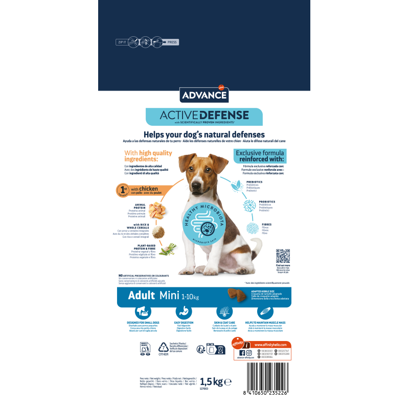 Advance Mini Adult сухий корм із куркою для собак малих порід, 1.5 кг - фото 2