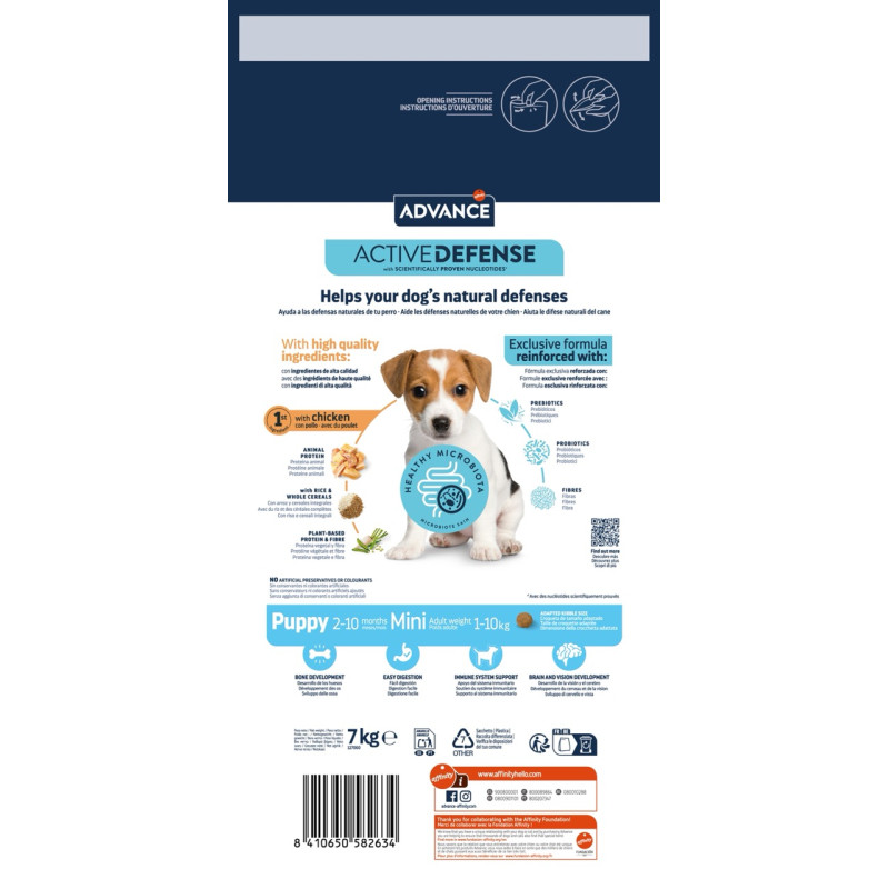 Advance Mini Puppy сухой корм с курицей для щенят малых пород, 7 кг - фото 2
